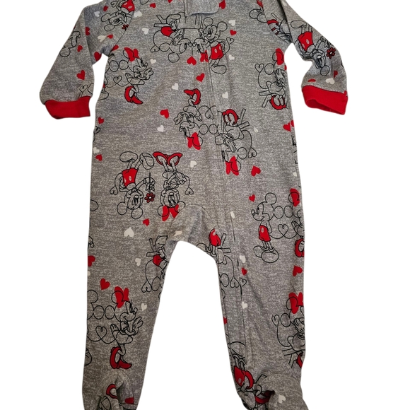 Disney & Star Wars Baby Gray and Red Footies Set 3 To 6 Mos. - Picture 4 of 5